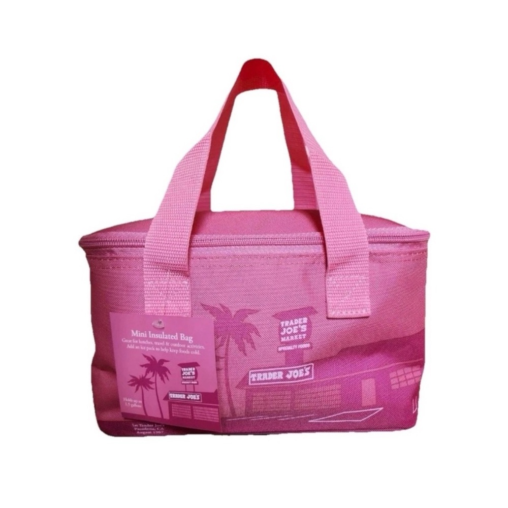 Trader Joe's Pink Mini Insulated Tote Bag Limited Edition New